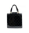 CHANEL Black Patent Quilted Tote Bag 56756 157215690 [P]