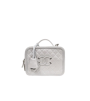 CHANEL Silver Caviar Filigree Vanity Tote Bag 60747 157215699