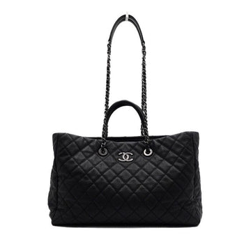 CHANEL Top Handle Tote Bag aus schwarzem Caviar mit Vintage-Silberbeschlägen A93525 157215793
