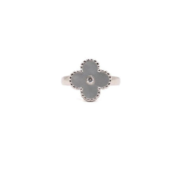 VAN CLEEF & ARPELS Vintage Alhambra Ring 005 Karat 1P Diamant 18K Weißgold 157216672