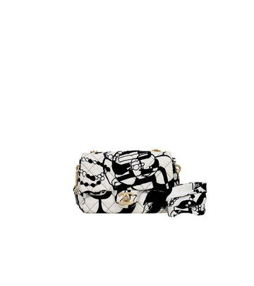 CHANEL Zweifarbige Druck Schultertasche 60593 157226538