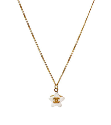CHANEL GOLDENE CC NACKL KETTE MIT WEIßEM STERN 58808 157227372