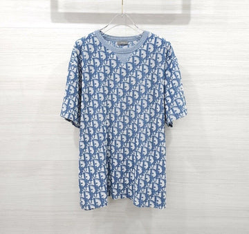 Dior Blue Oblique Terry Short Sleeve T-Shirt 483J646A0906 157237111
