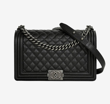 CHANEL Unused Boy Large Flap Bag Black 27 Series 99C99110 157264523