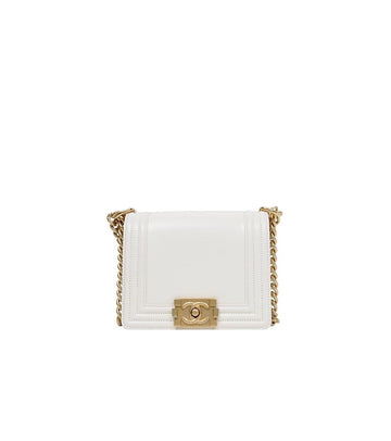 CHANEL White Boy Bag 61393 157266004