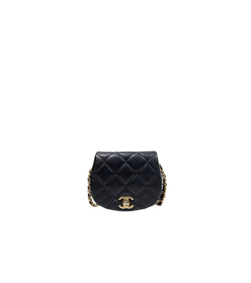 CHANEL Black Gold Mini Crossbody Bag 57911 157268470