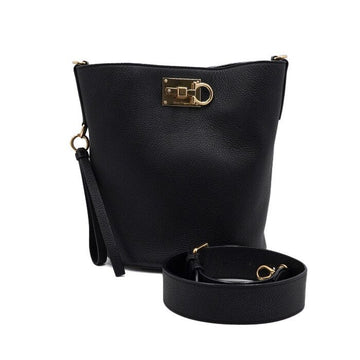 Salvatore Ferragamo Grain Leather Black Studio Bucket Bag Shoulder Bag 21 2892 157271618