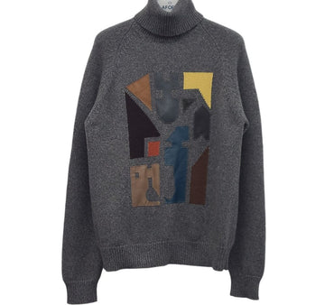 Hermes Multi-Color Leather Patch Cashmere Turtleneck Knit HEA100121 151516536