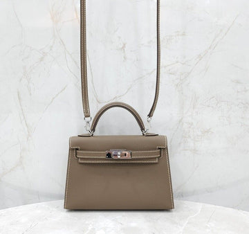 HERMES ミニケリー アプソン エトープ 銀色刻印 153750751