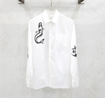 Prada Triangle Logo Printed White Cotton Shirt UCN425 147745504