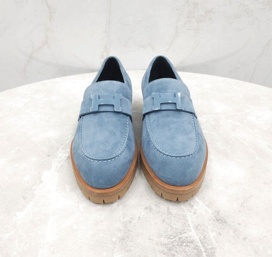 HERMES フォブールスエードローファー 110997424