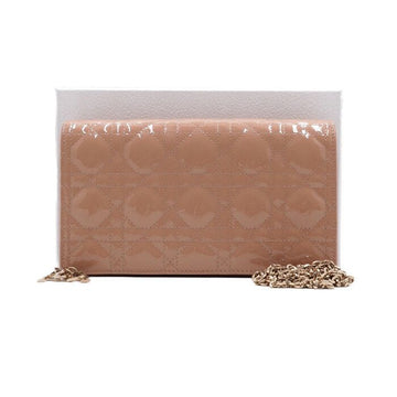 Dior Lady Rose Canvas Patent Clutch with Gold Chain Crossbody 64911 157312243