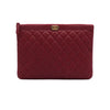CHANEL レッドキャビアボイゴールドニューミディアムポーチクラッチバック A84406 157312257 [P]