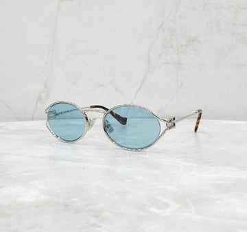 Miu Miu New Metal Frame Oval Sunglasses Silver 1BC20R 154662309