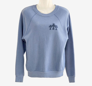Chrome Hearts Triple Cross CH Letter Sweatshirt Blue 2K1YGXJN 157333347