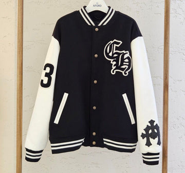 CHROME HEARTS Varsity-Jacke Schwarz/Weiß 67OO9L6T 154710277