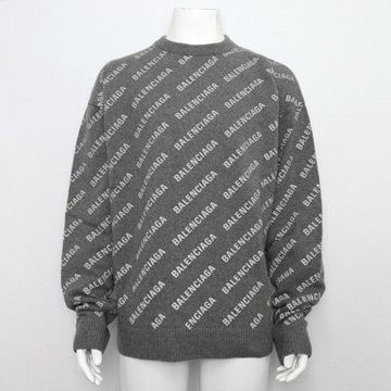Balenciaga Gray Cashmere Blend Initial Logo Jacquard Knit Men's Sweater 734009 157339162