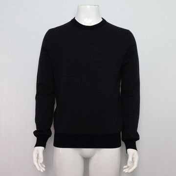 HERMES Dunkelblauer Wollpullover mit H-Logo-Muster für Herren H447360HA 153894641