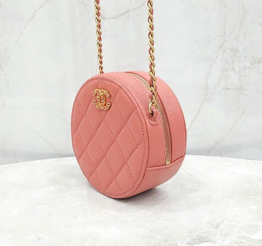CHANEL 19 ピンク チェーン タンバリン ミニ バッグ AP0725 123523611