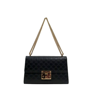 GUCCI Schwarze Sima Padlock Schultertasche 62966 157385097