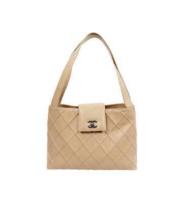 CHANEL Beige gesteppte Schultertasche 60897 157384993