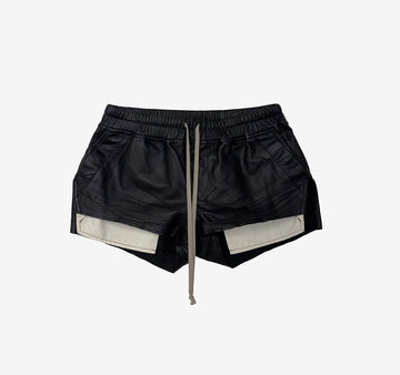 RICK OWENS Herren Leder Shorts 42 Schwarz 157388774