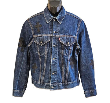 CHROME HEARTS Levi's Jeansjacke mit Lederpatch S JSXG1DZX 156375340