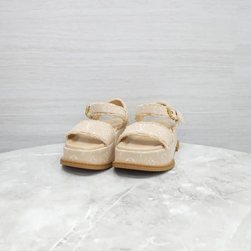 LOUIS VUITTON Plattform Sandalen Beige 1ACYCJ 157392143