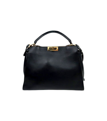 FENDI Schwarze Leder Peekaboo 59856 157392927