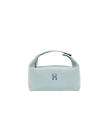 Hermes Blue Canvas Breed a Brack Pouch Bag 60440 157392931