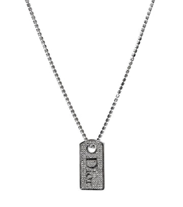 Dior Cubic Plate Silver Necklace 53658 157392943