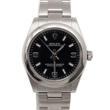 Rolex Oyster Perpetual Black Dial 31mm Steel Women's Watch 177200 157394194