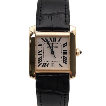 Cartier 18K Yellow Gold Tank Francaise Large Automatic Leather Band Men's Watch 5000156 157394221