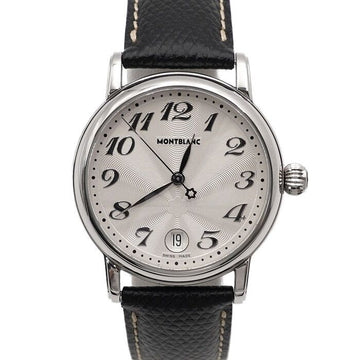 Montblanc Star 7249 36MM Quartz Steel Leather Band Men's Watch 157394222