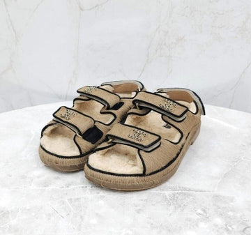 CHANEL CC Logo Velcro Wildleder Sandalen G35927 144755510