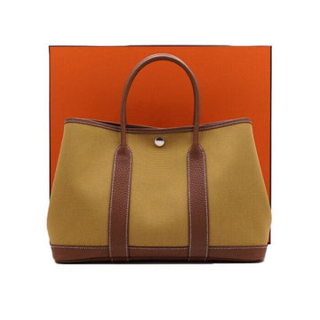 HERMES Ginger Gold Canvas Garden Party 30 Tote Bag H069573CKBG 157394313