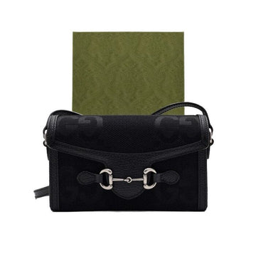 Gucci Black GG Canvas Horsebit 1955 Mini Crossbody Bag 699296 157394318