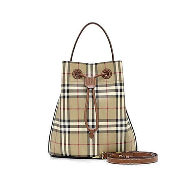 Burberry Vintage Check Drawstring Small Bucket Tote Bag and Shoulder Bag Crossbody 8109795 157394326
