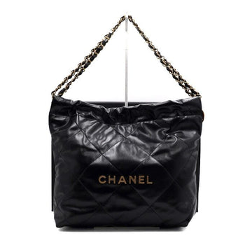 CHANEL Kleine Schwarz Kalbsleder Handtasche mit Goldmetall 22 157394352