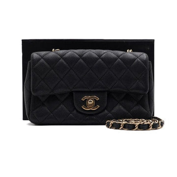 CHANEL Dark Grey Caviar New Mini Classic Flap Silver Chain Shoulder Bag and Crossbody Bag A69900 157394353