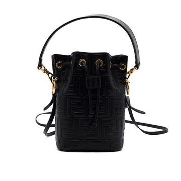 Fendi Black Montrezor Drawstring Mini Bucket Tote Bag and Shoulder Bag Crossbody 8BS010 157394360