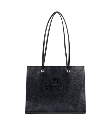Fendi Black Epi Logo Embossed Shopper Bag 62228 157408439