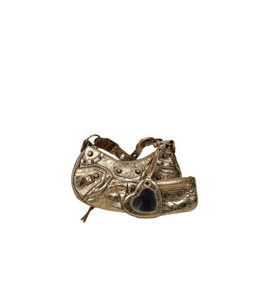 BALENCIAGA Gold Metallic Le Cagole XS 34918 157411107