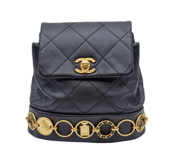 CHANEL Gold Brass Calfskin Symbols Coin Backpack AFD022119N 150787060