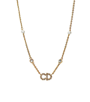 DIOR Cubic Claire D Rune Gold Necklace 61794 157414864