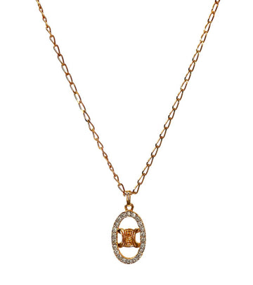 Celine Cubic Round Triomphe Gold Necklace 61571 157414882