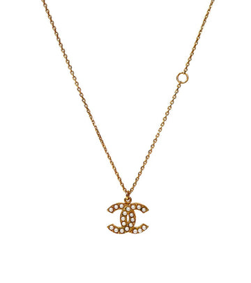 CHANEL Pearl CC Gold Necklace 62253 157414890