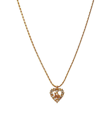 DIOR Cubic Heart Oblique Gold Necklace 62115 157414901