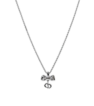 Dior Ribbon CD Silver Necklace 60554 157414905
