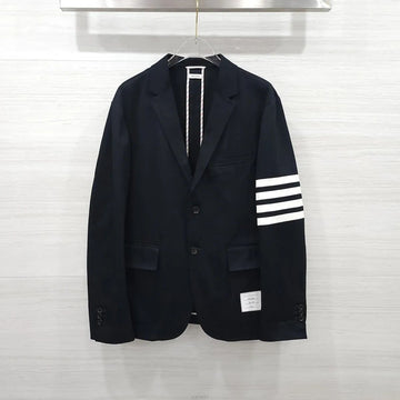 THOM BROWNE Klassische diagonal gefütterte Navy-Jacke MJU490A 157415060